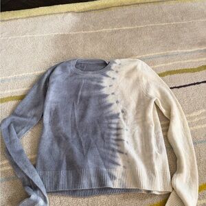 The Elder Statesman Blue and Cream Gradient Sweater